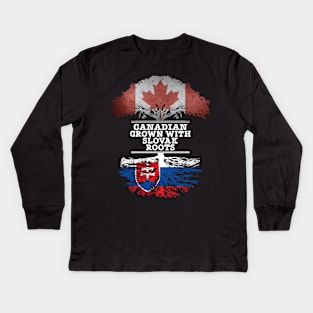 Canadian Grown With Slovak Roots - Gift for Slovak With Roots From Slovakia Kids Long Sleeve T-Shirt